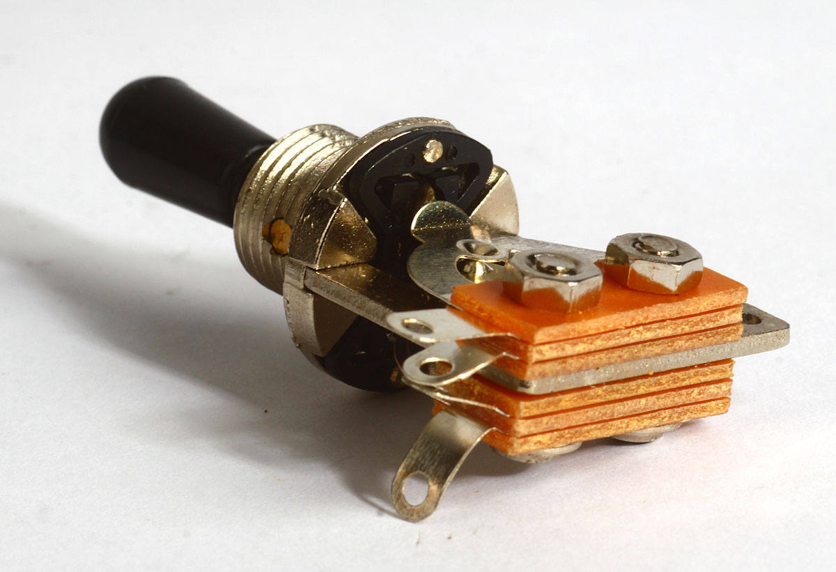 Gitaar 3-weg Schakelaar - Metalen Pickup Switch Met Zwarte Tip - Vervangingsonderdeel Voor Elektrische Gitaren (Zilver)