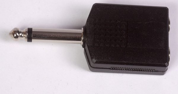 Adapter- Klinke 6,3 mm auf 2 X 6,3 mm, mono , Y-Stecker